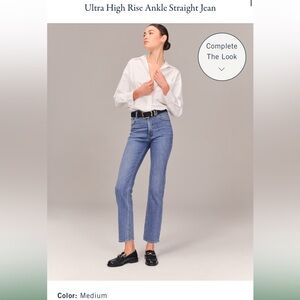 A&F ultra high rise ankle straight Jean